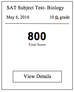 Image of SAT Biology Subject Test Score 800