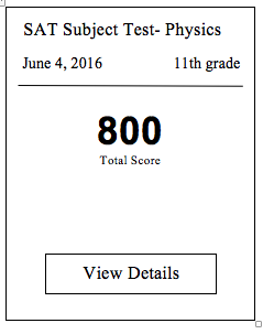 Image of SAT Physics Subject Test Score 800